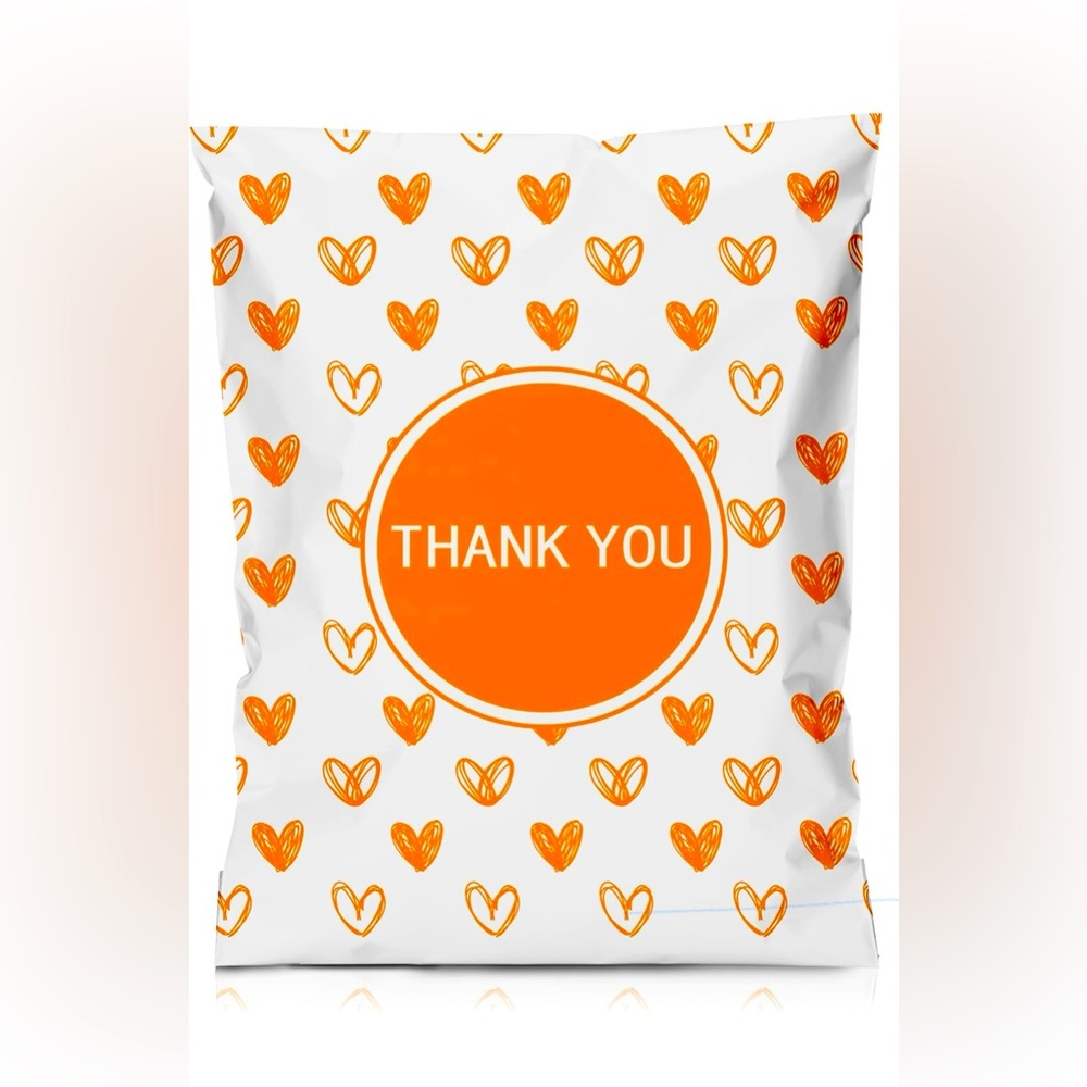 20 - 10x13 thank you heart poly bags to keep your packages safe and dry